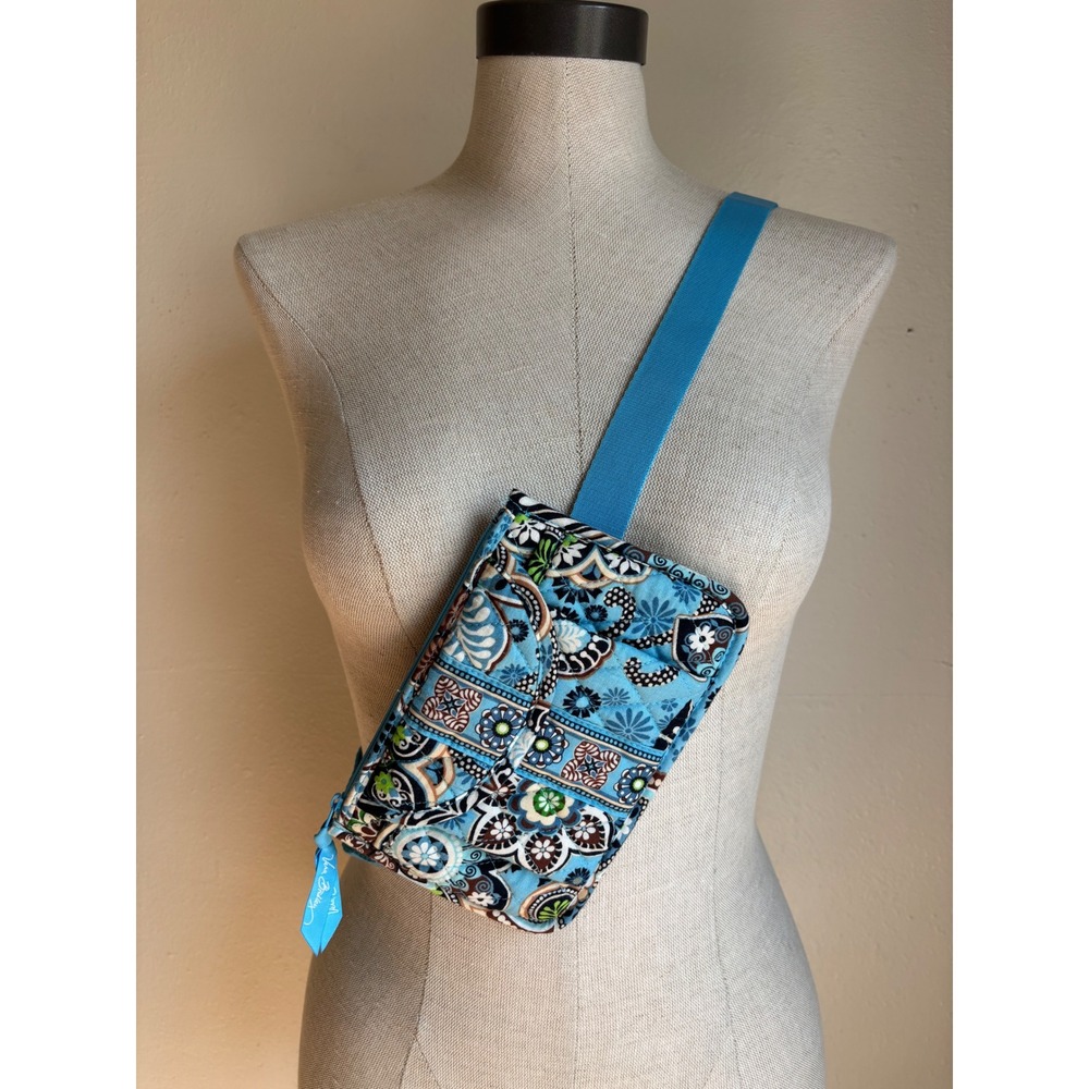 Vera Bradley Blue Paisley Quilted Cotton Belt‎ Bag Fanny Pack Crossbody